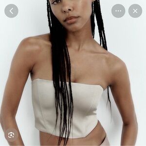 Zara SatinbCream Tube Top